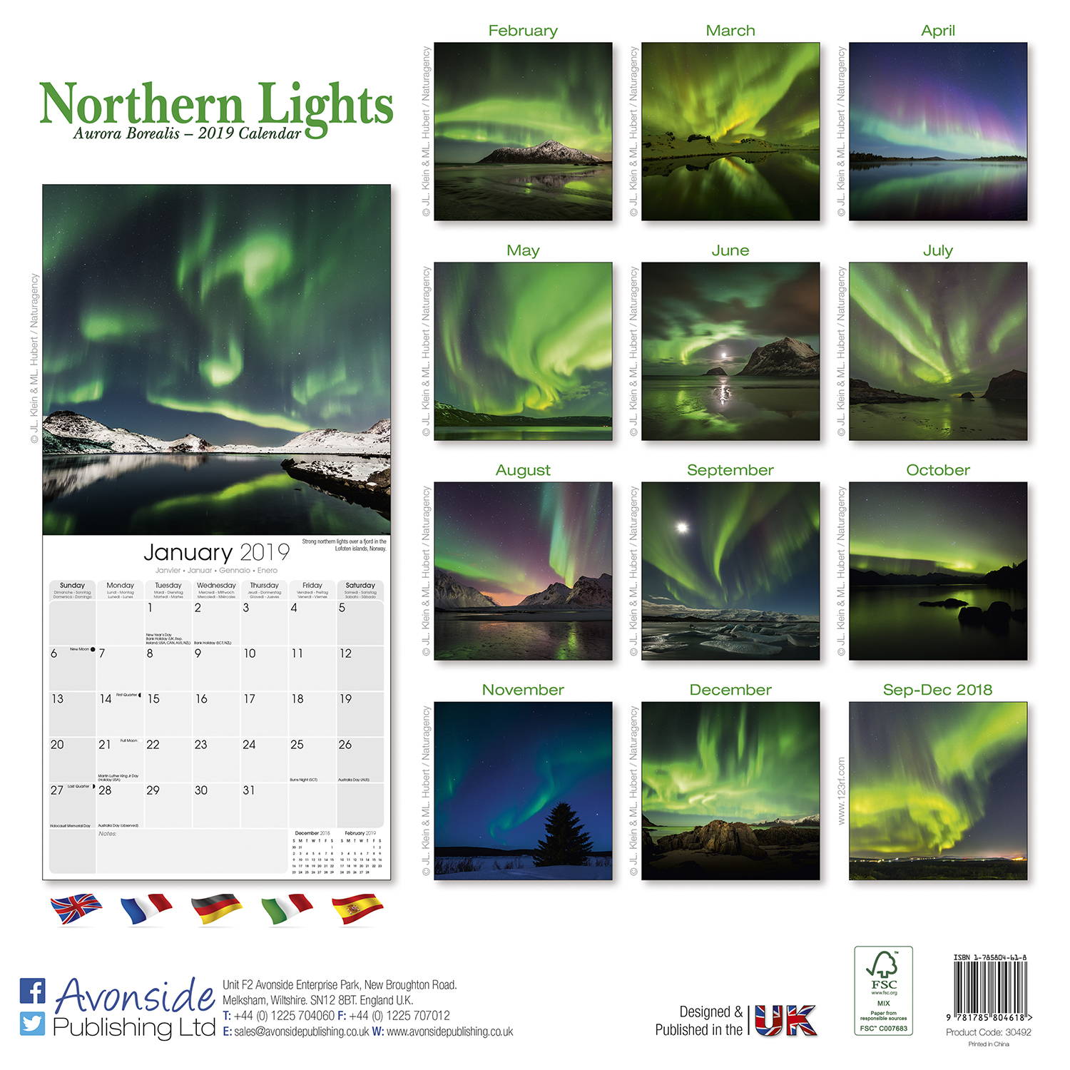 Northern Lights Calendar, Scenery Calendars MegaCalendars