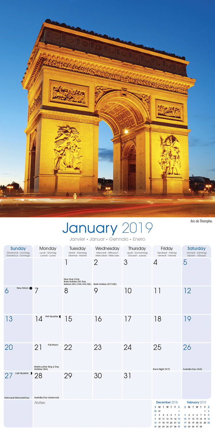 Paris Calendar, Travel Calendars MegaCalendars