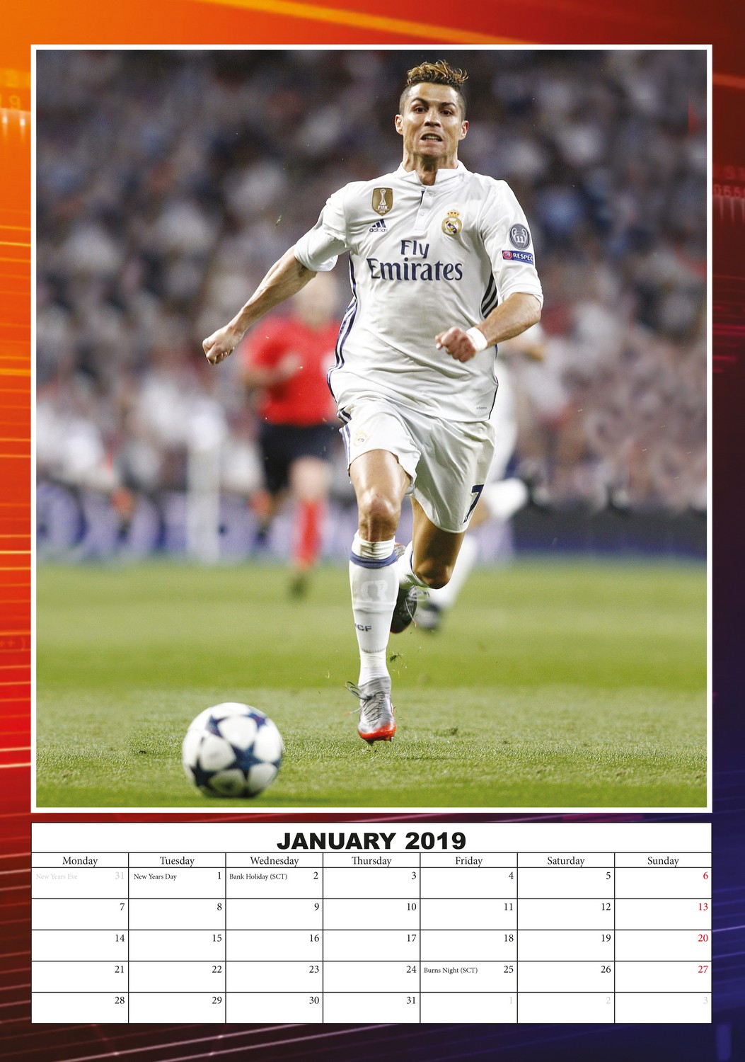 Cristiano Ronaldo Celebrity Wall Calendar 2019 Celebrity Calendars